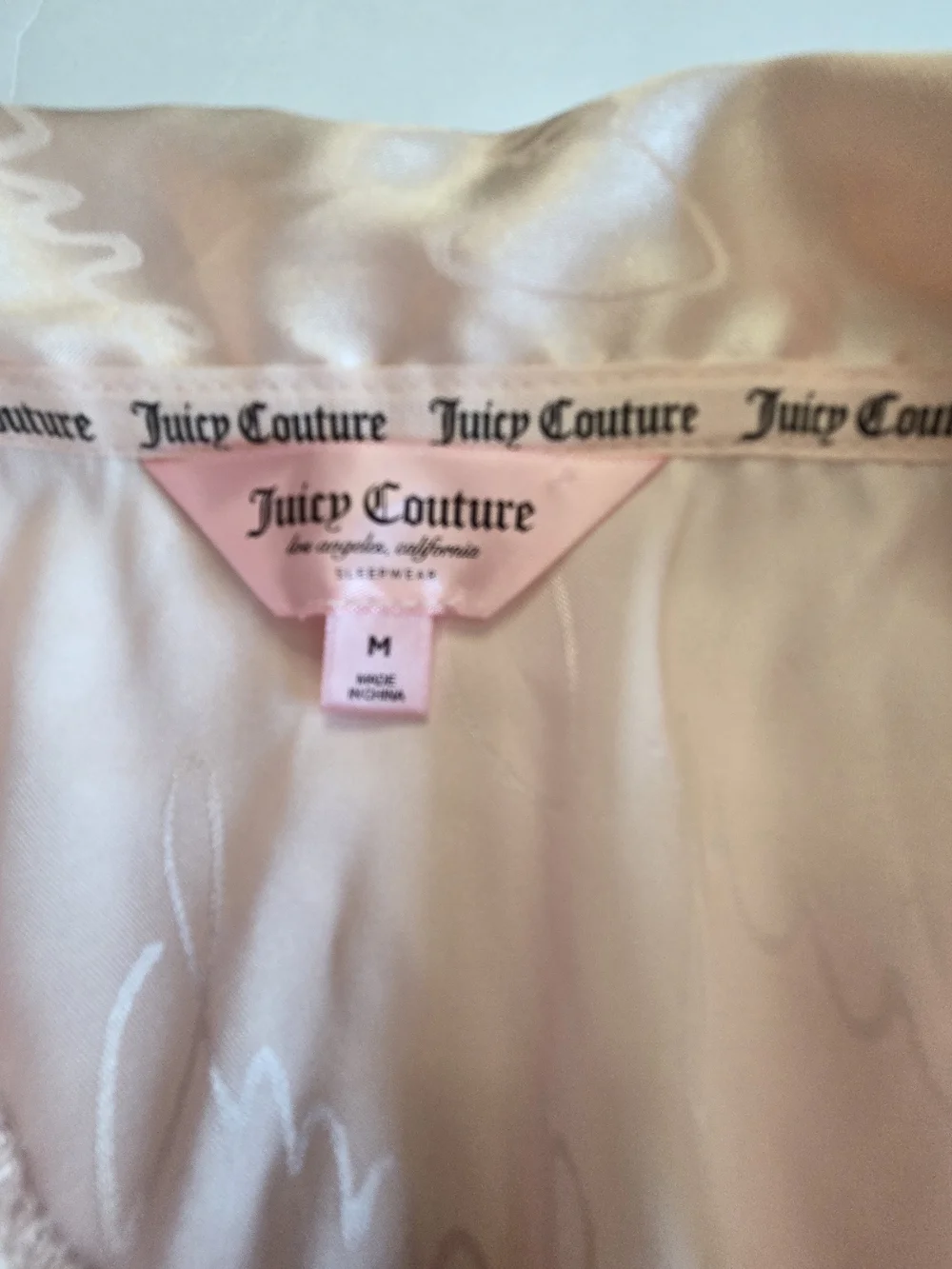 Y2K Coquette Girl Juicy Couture Pink Satin Pajama Set Women's Medium